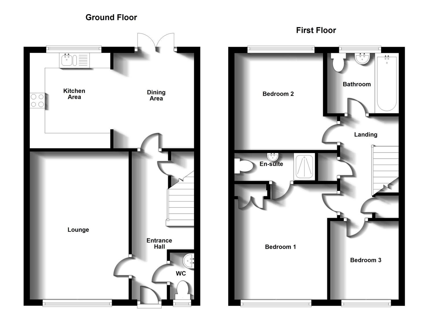 Floorplans For Drummond Road, Cawston, Rugby