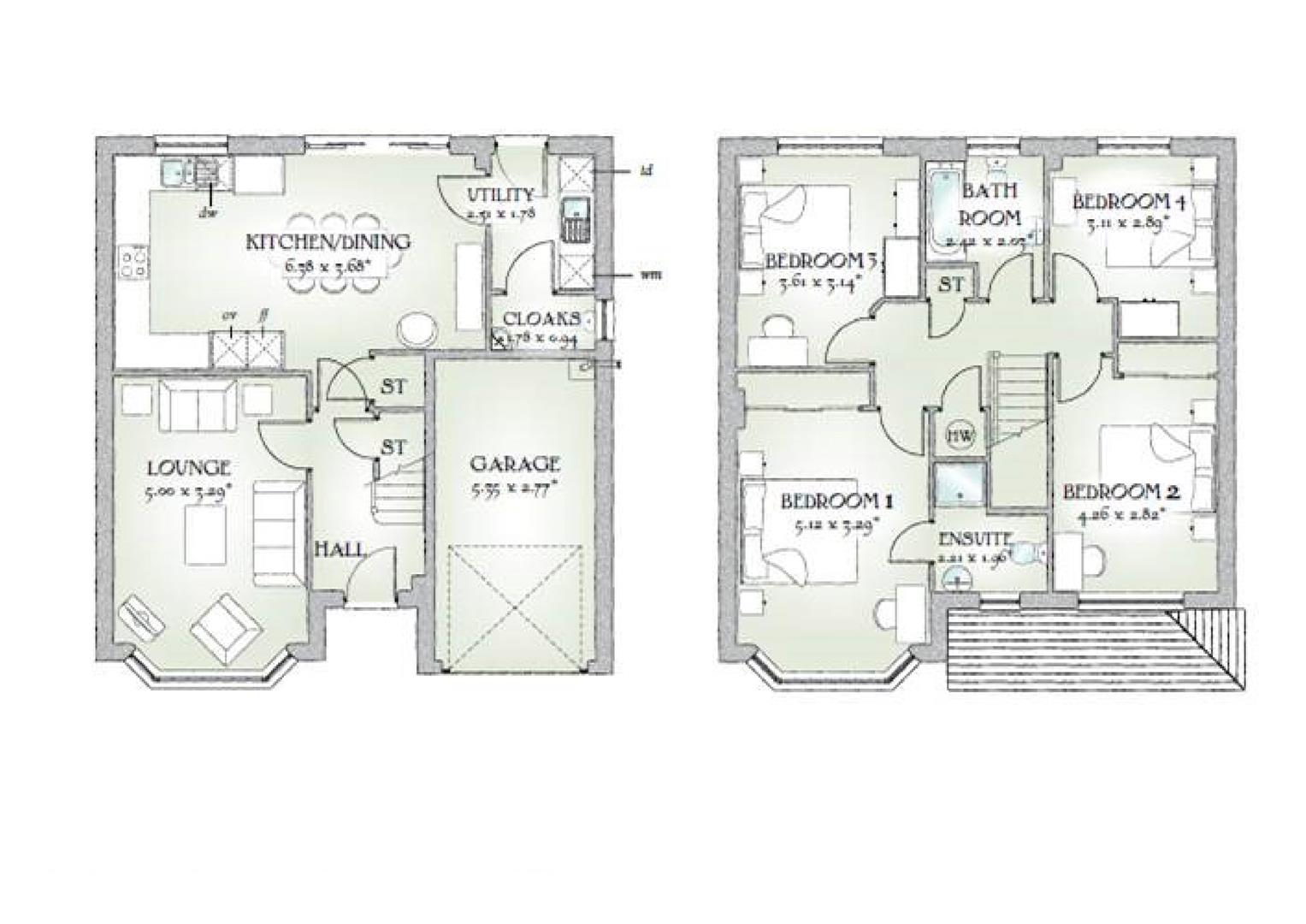 Floorplans For Oxford, Ophelia Crescent, Cawston Meadows,  Rugby