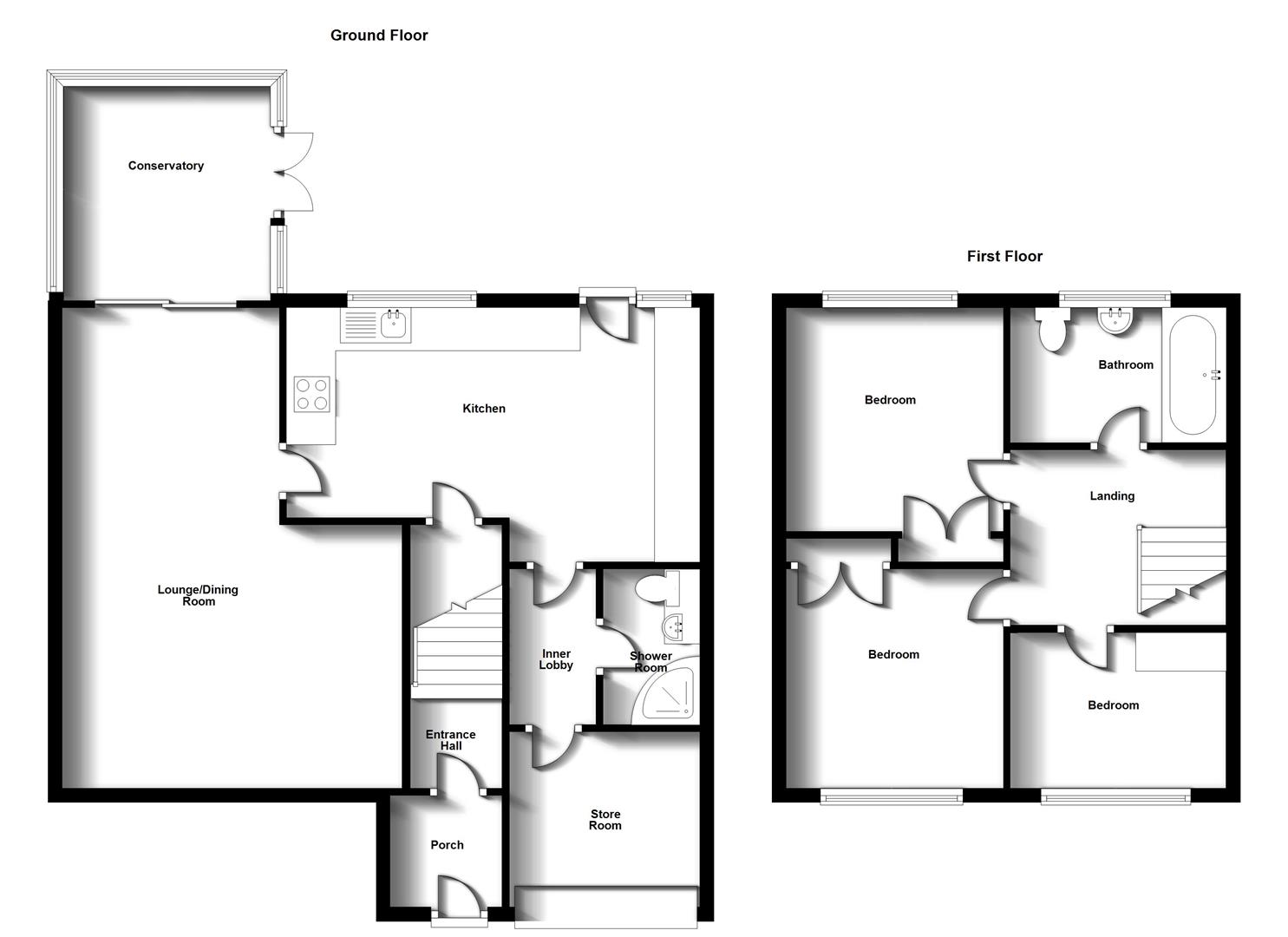 Floorplans For Lestock Close, Bilton, Rugby