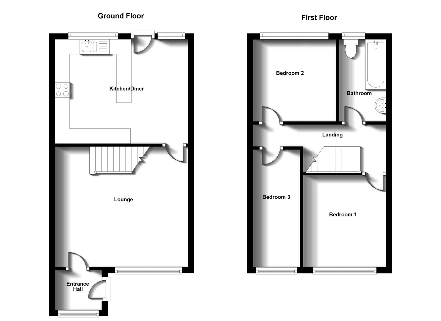 Floorplans For Hudson Road, Rugby