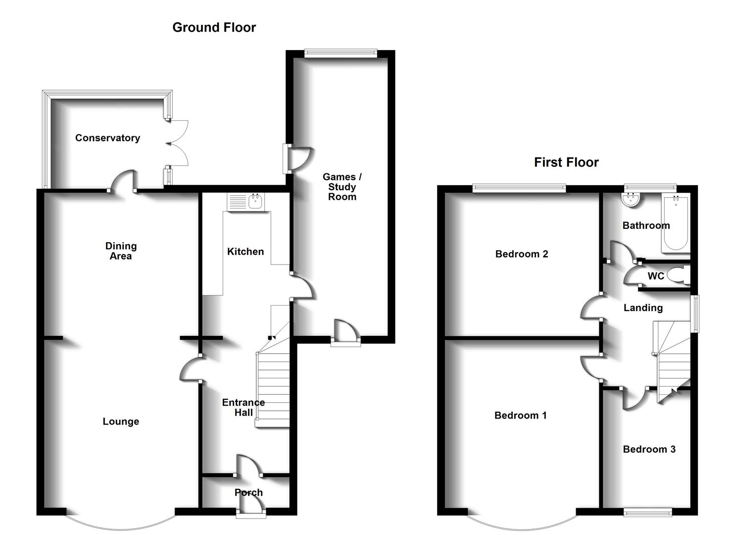 Floorplans For Loverock Crescent, Hillmorton, Rugby