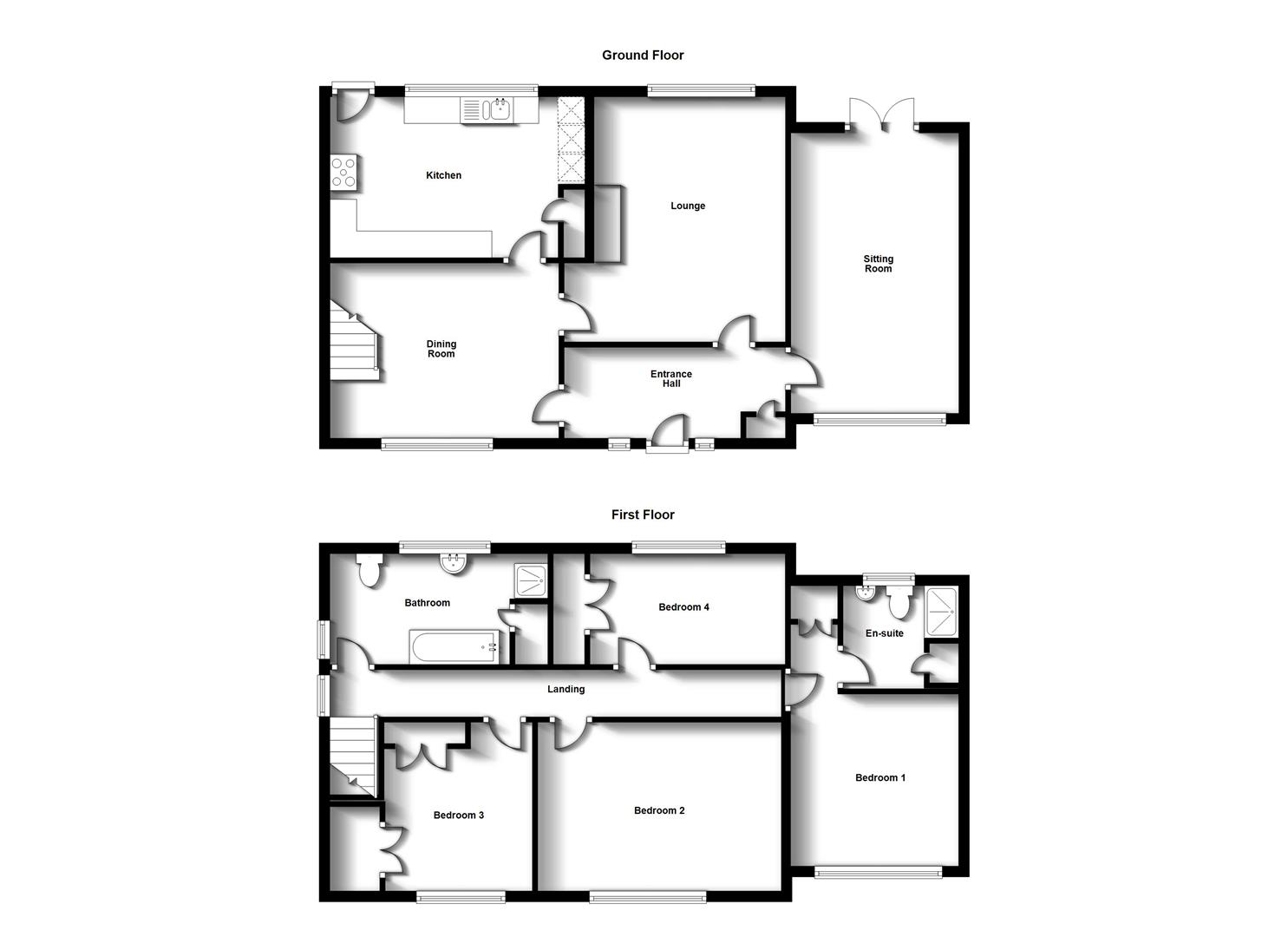 Floorplans For Whittle Close, Bilton, Rugby