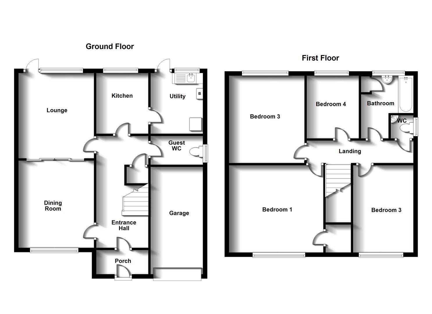 Floorplans For Fisher Avenue, Hillmorton, Rugby