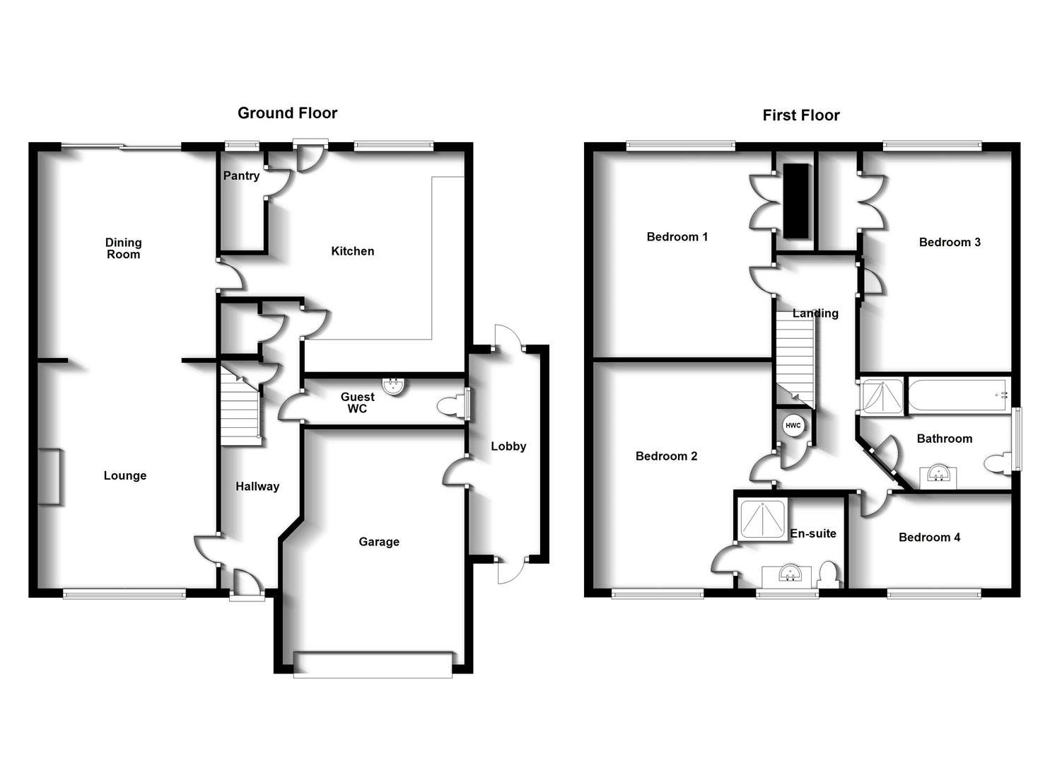 Floorplans For Barton Road, Bilton, Rugby