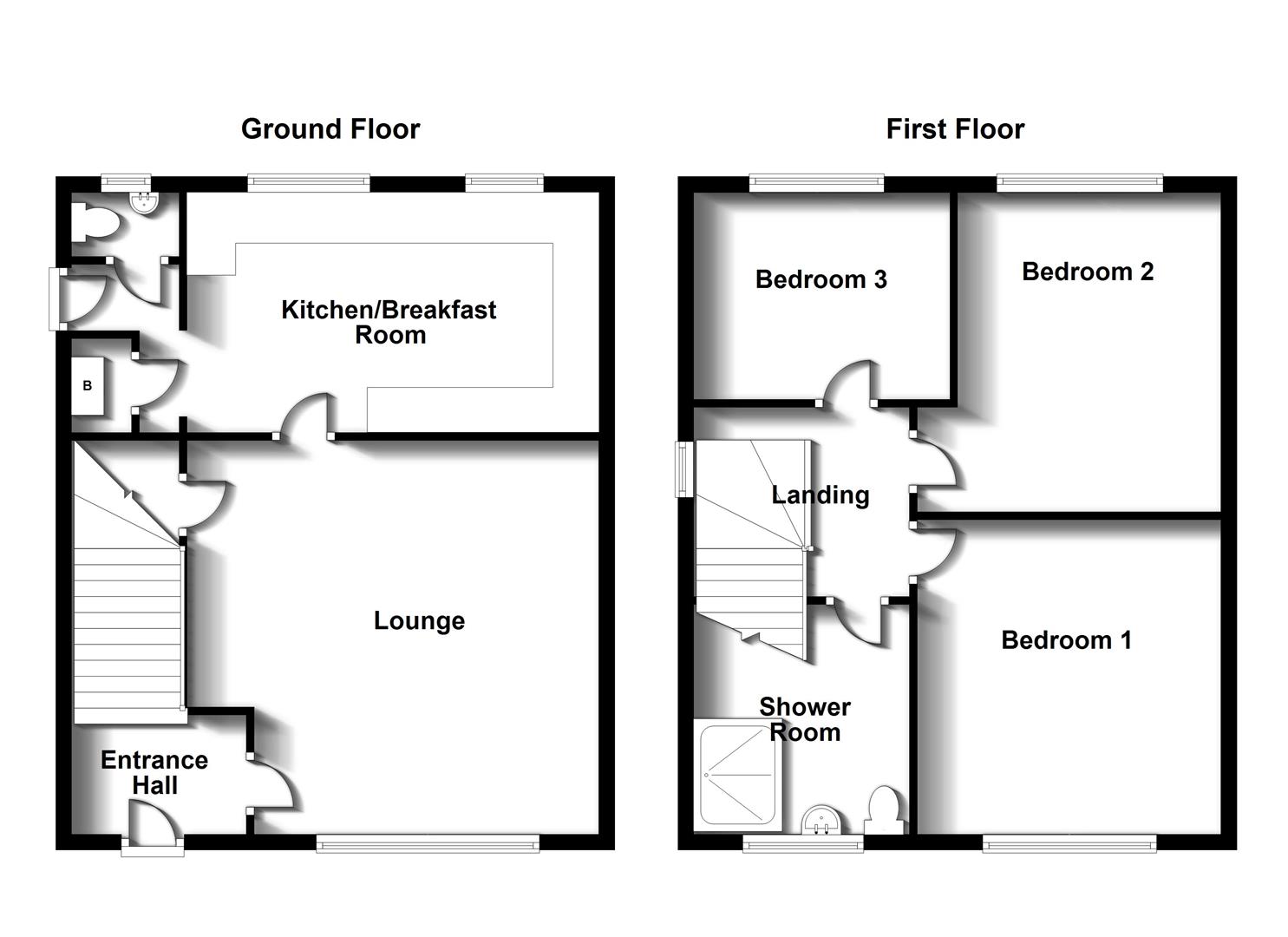 Floorplans For Pendred Road, Bilton, Rugby