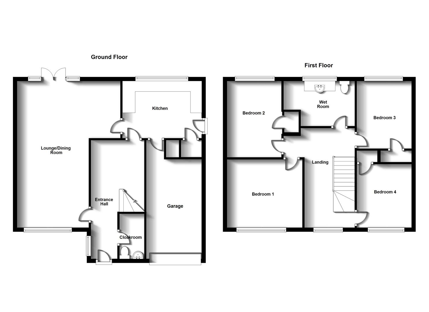 Floorplans For Montague Road, Woodlands, Rugby