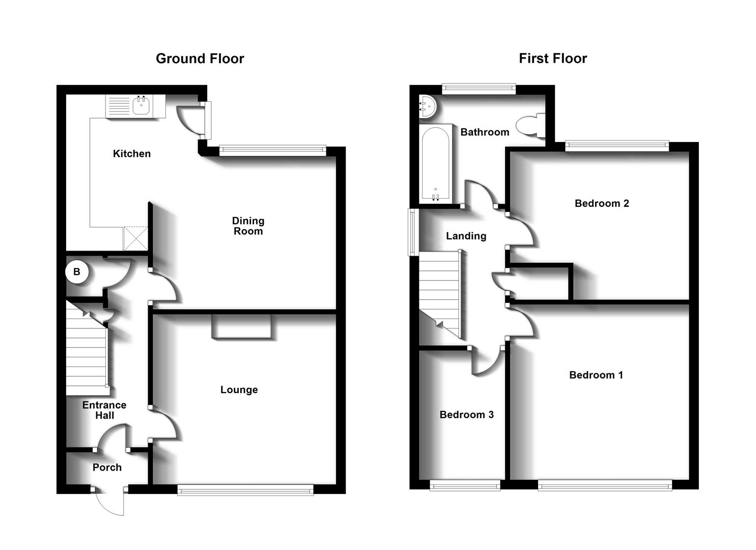 Floorplans For Watts Lane, Hillmorton, Rugby