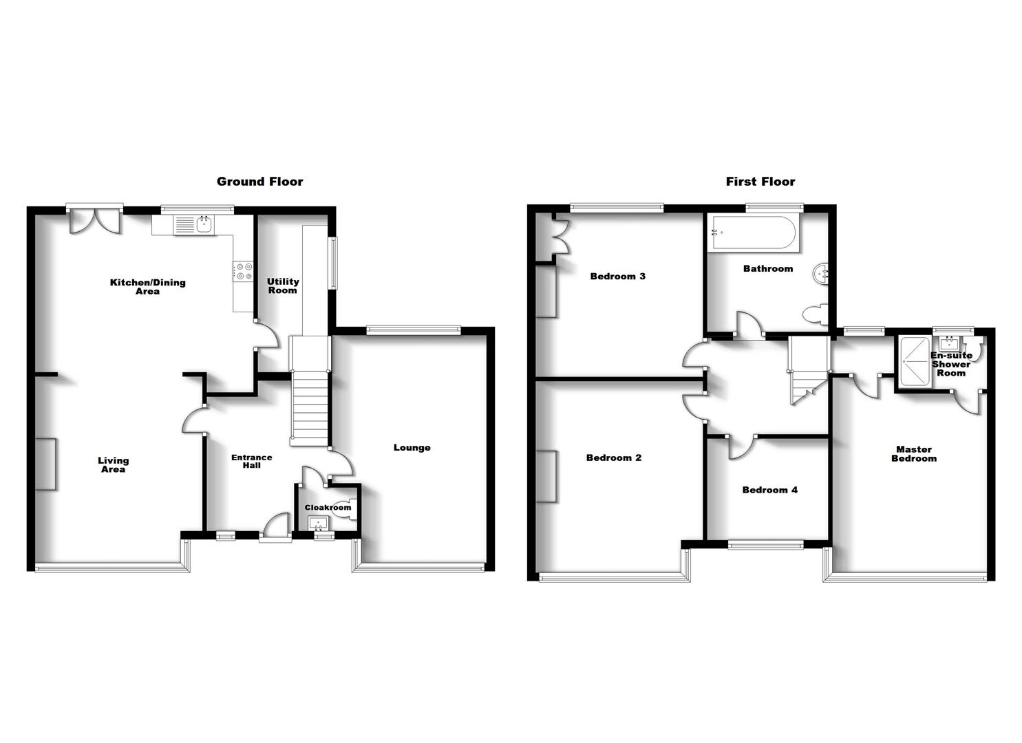 Floorplans For Millfields Avenue, Hillmorton, Rugby