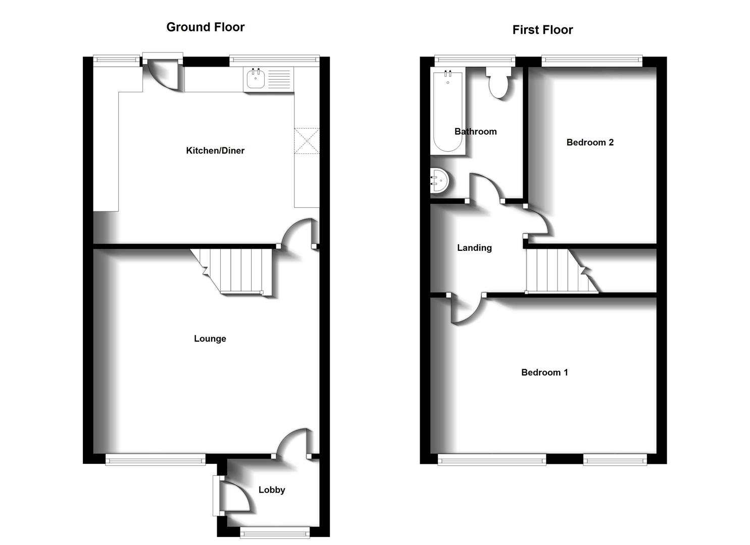 Floorplans For Bathurst Close, Rugby