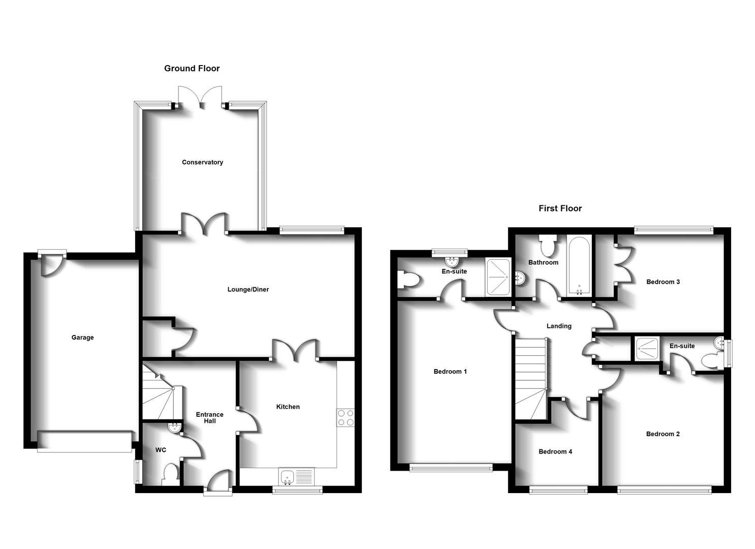 Floorplans For Beechmast Close, Bilton, Rugby