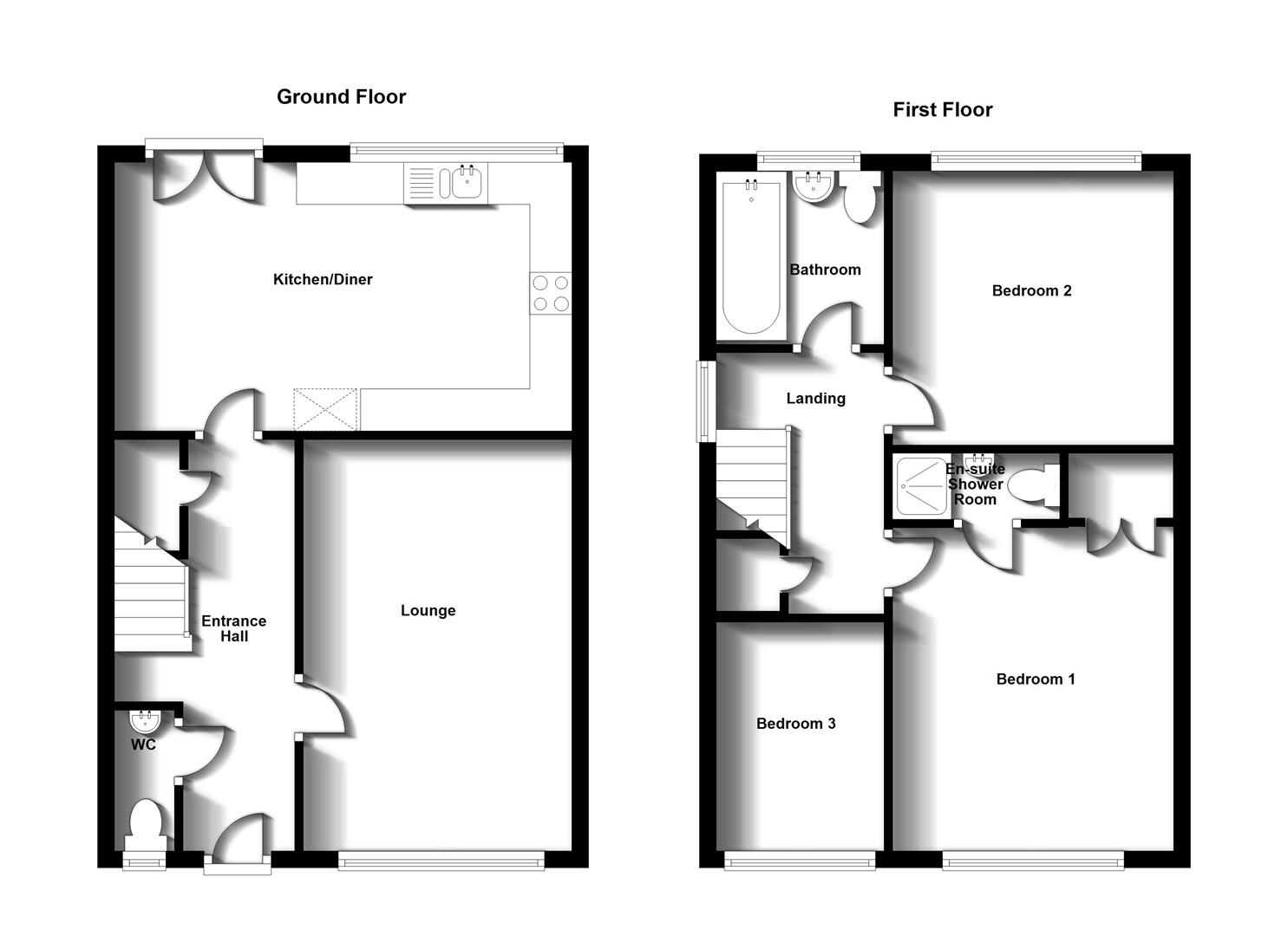 Floorplans For Roundhouse Drive, Cawston, Rugby