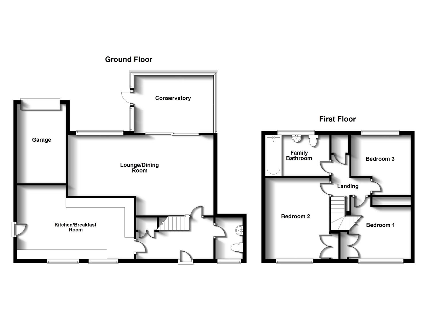 Floorplans For Beech Drive, Bilton, Rugby