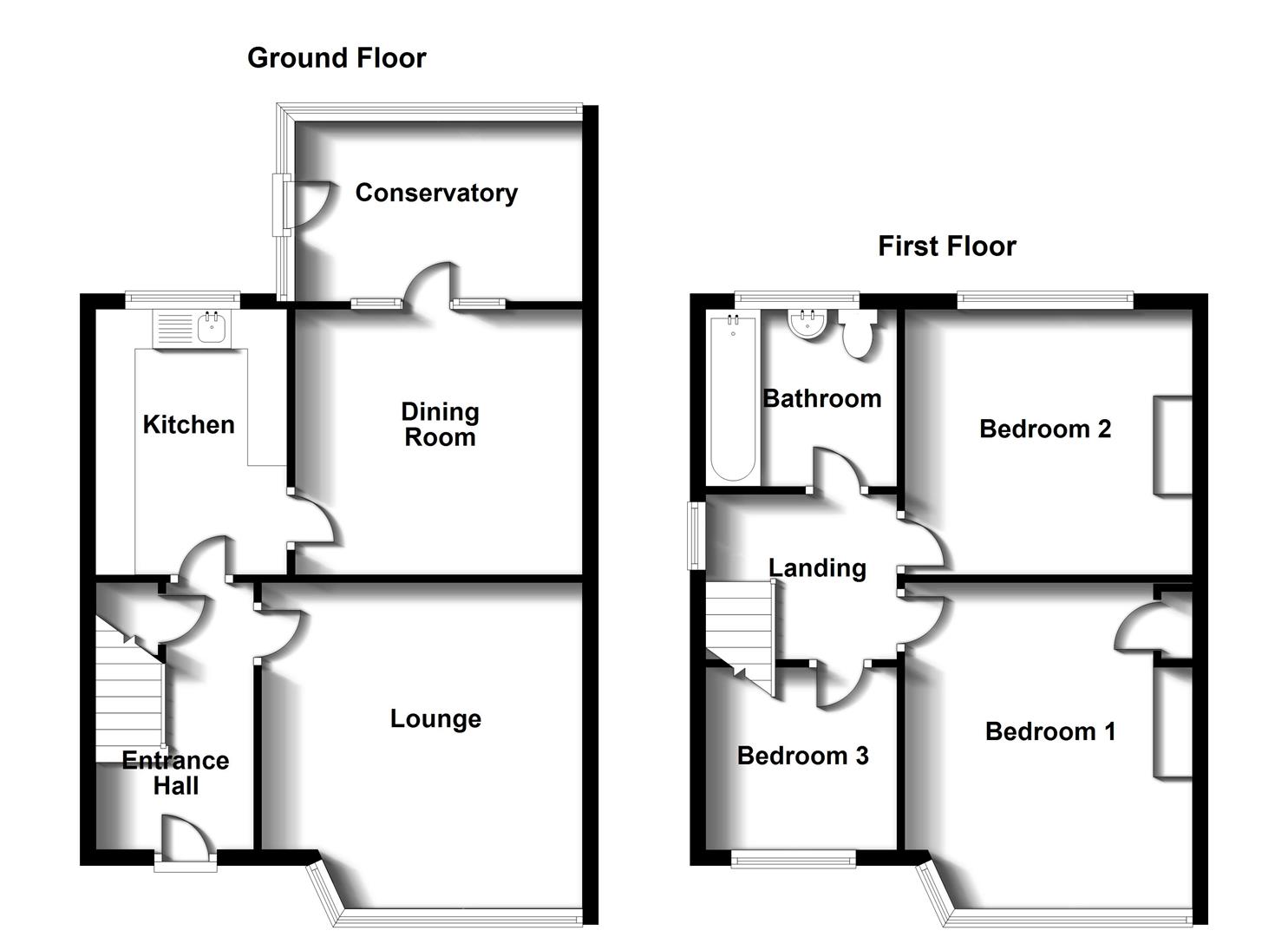 Floorplans For Selborne Road, Bilton, Rugby