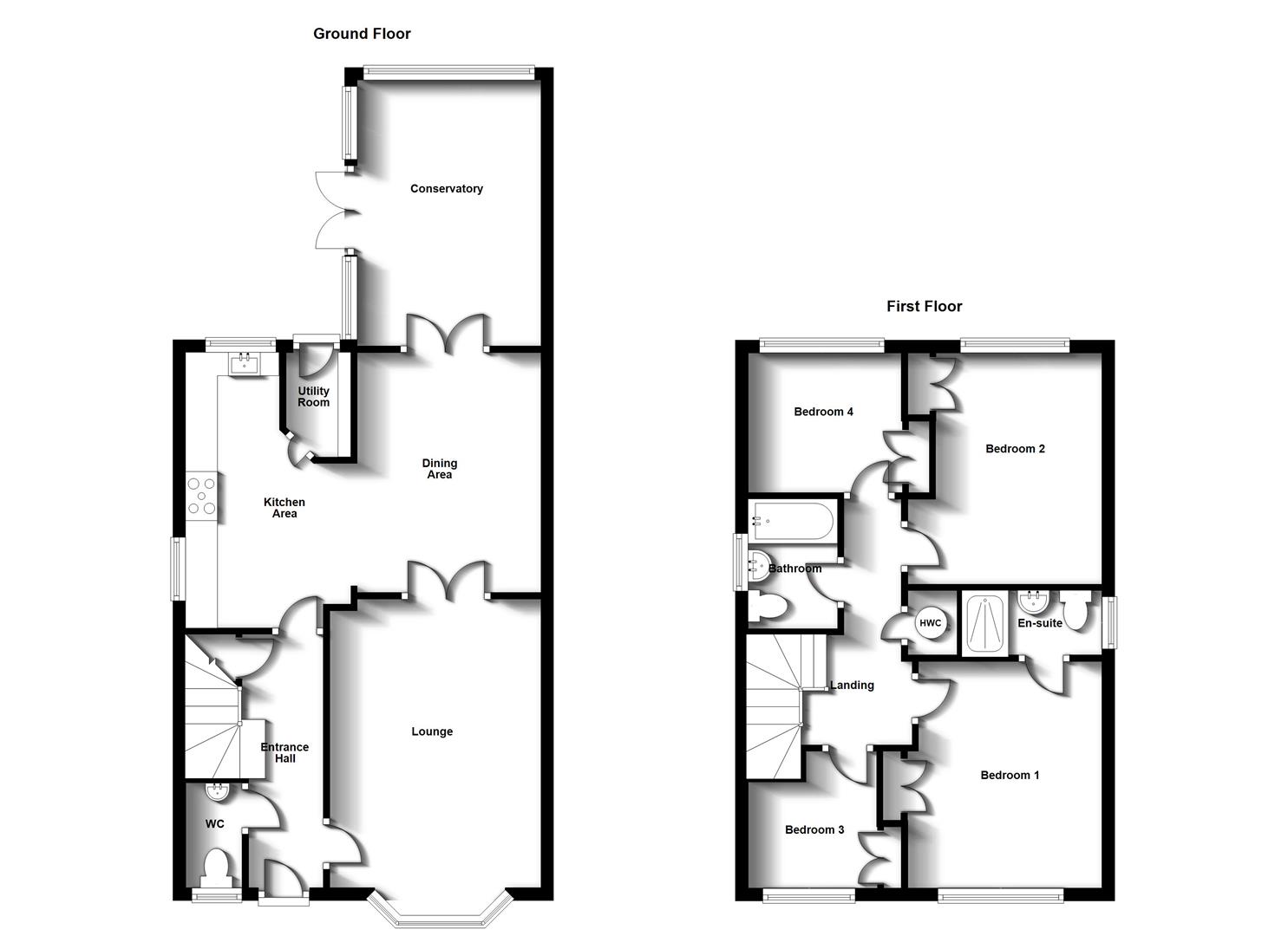 Floorplans For Mellish Road, Bilton,  Rugby