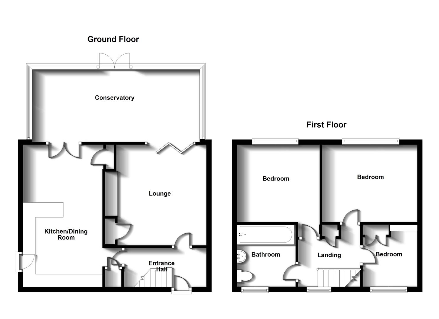 Floorplans For Macaulay Road, Bilton, Rugby