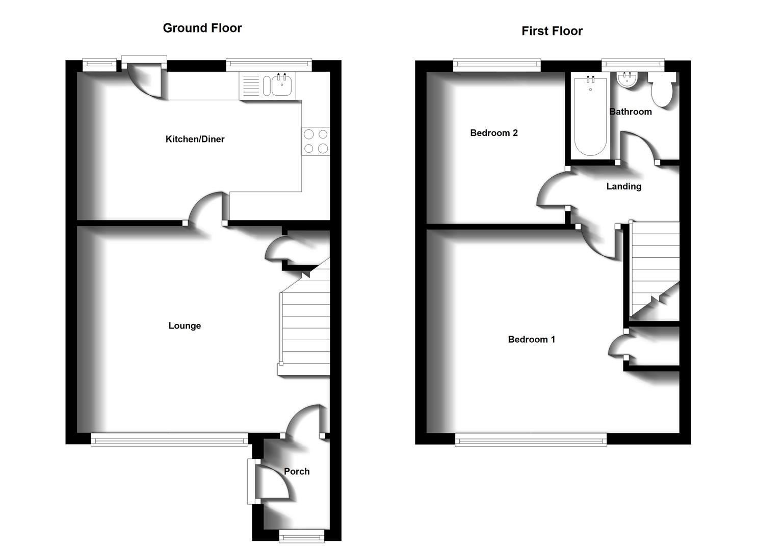 Floorplans For Hudson Road, Rugby