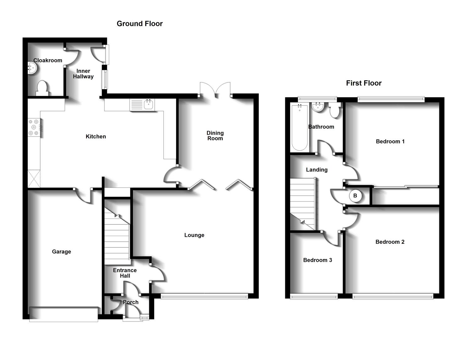 Floorplans For Lestock Close, Bilton, Rugby