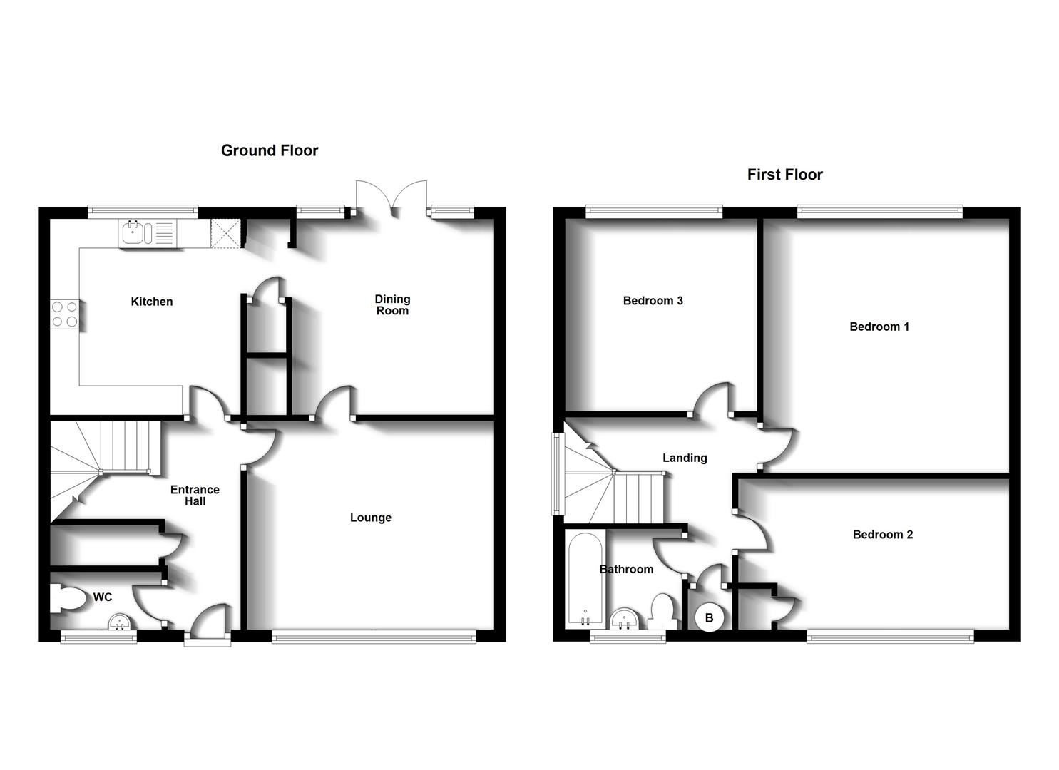 Floorplans For Grasmere Close, Rugby