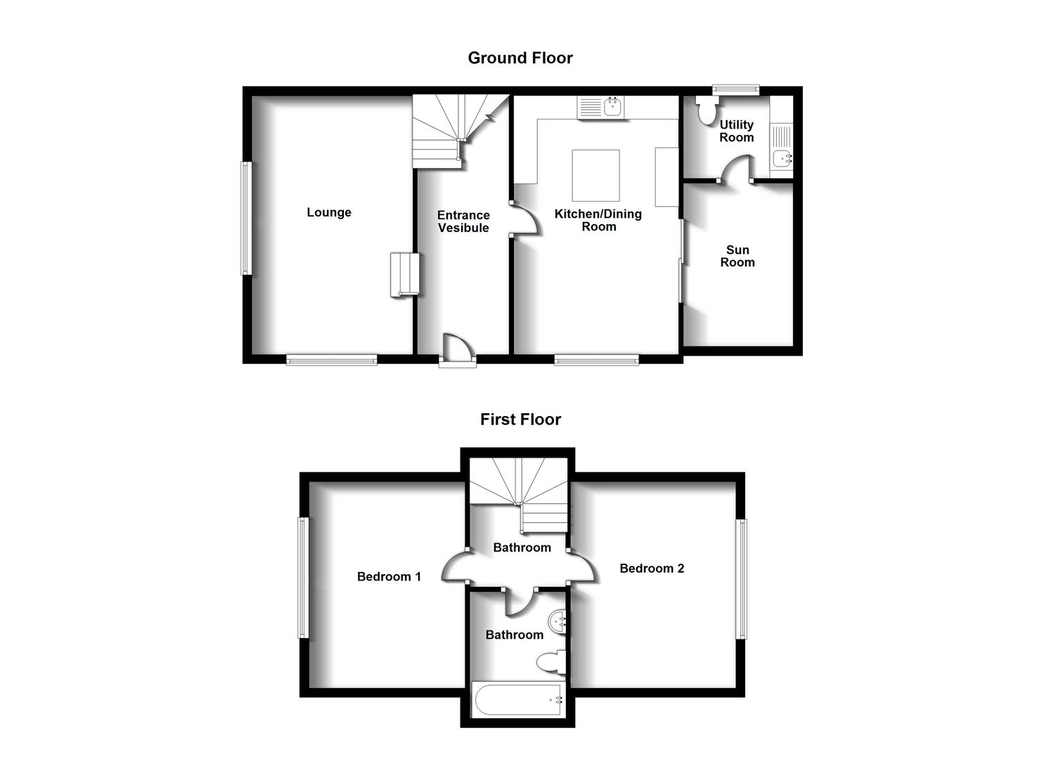 Floorplans For Lower Street, Hillmorton. Rugby