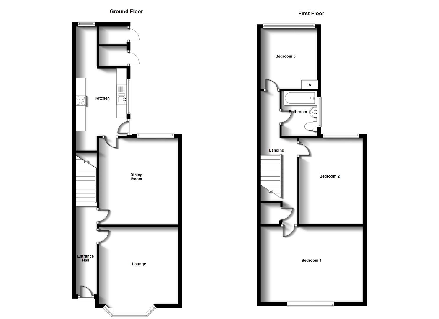 Floorplans For York Street, New Bilton, Rugby