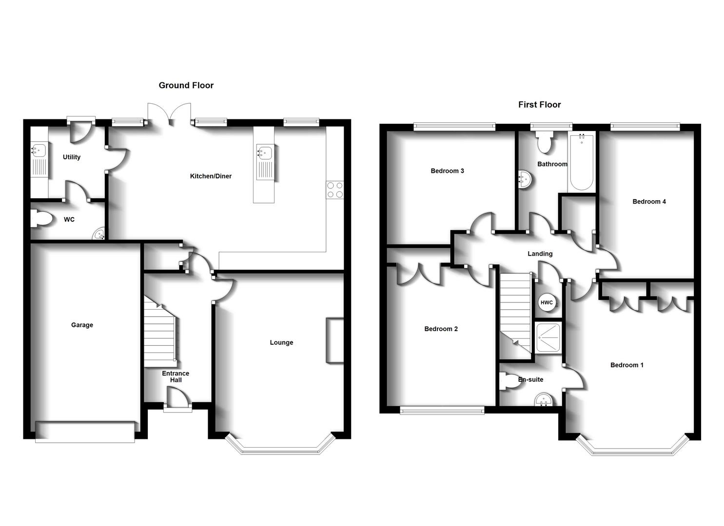 Floorplans For Bronze Road, Cawston, Rugby