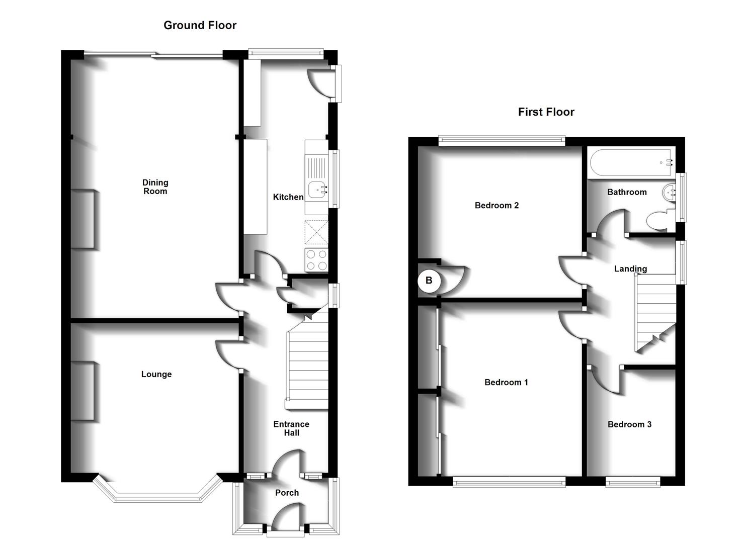 Floorplans For Plexfield Road, Bilton, Rugby