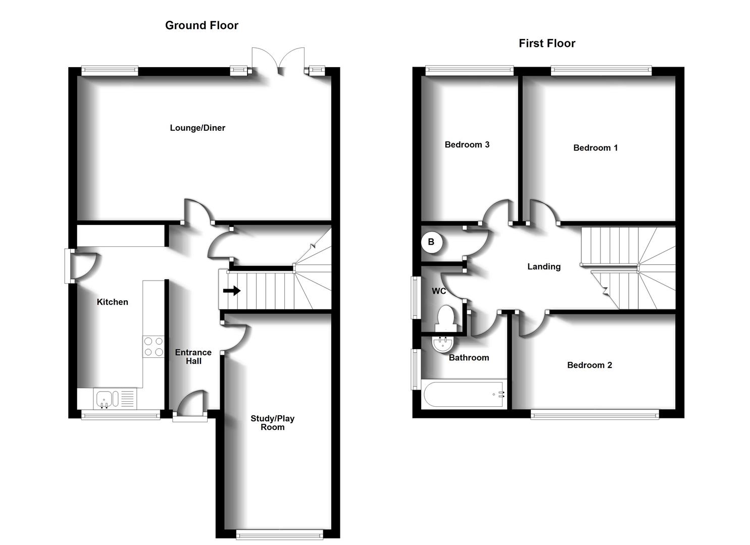 Floorplans For Barrington Road, Bilton, Rugby