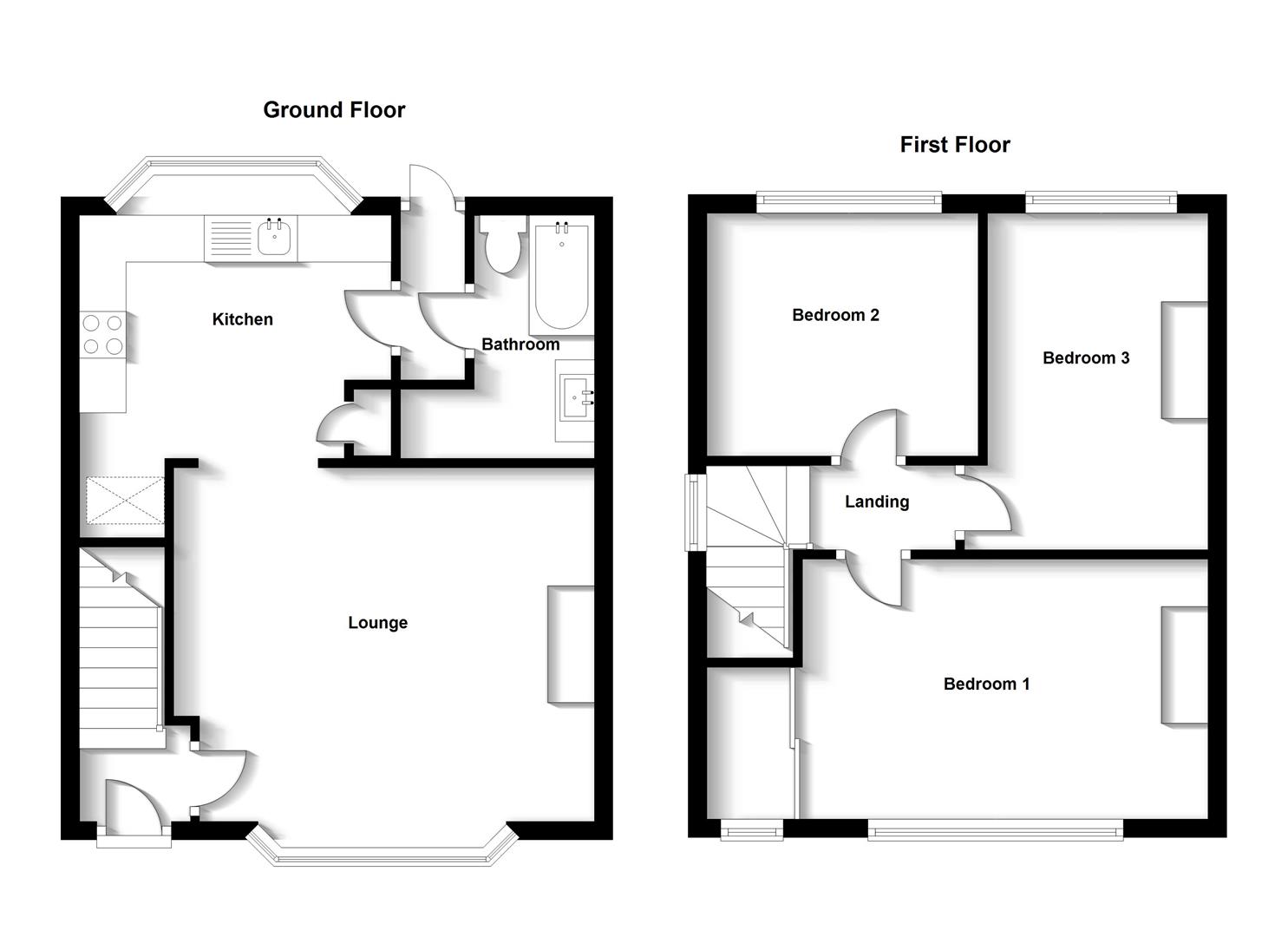 Floorplans For Parkfield Road, Newbold, Rugby