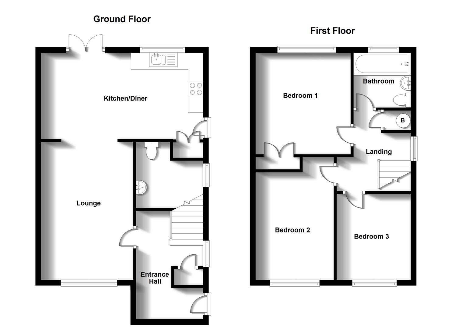 Floorplans For Troubridge Walk, Bilton,  Rugby