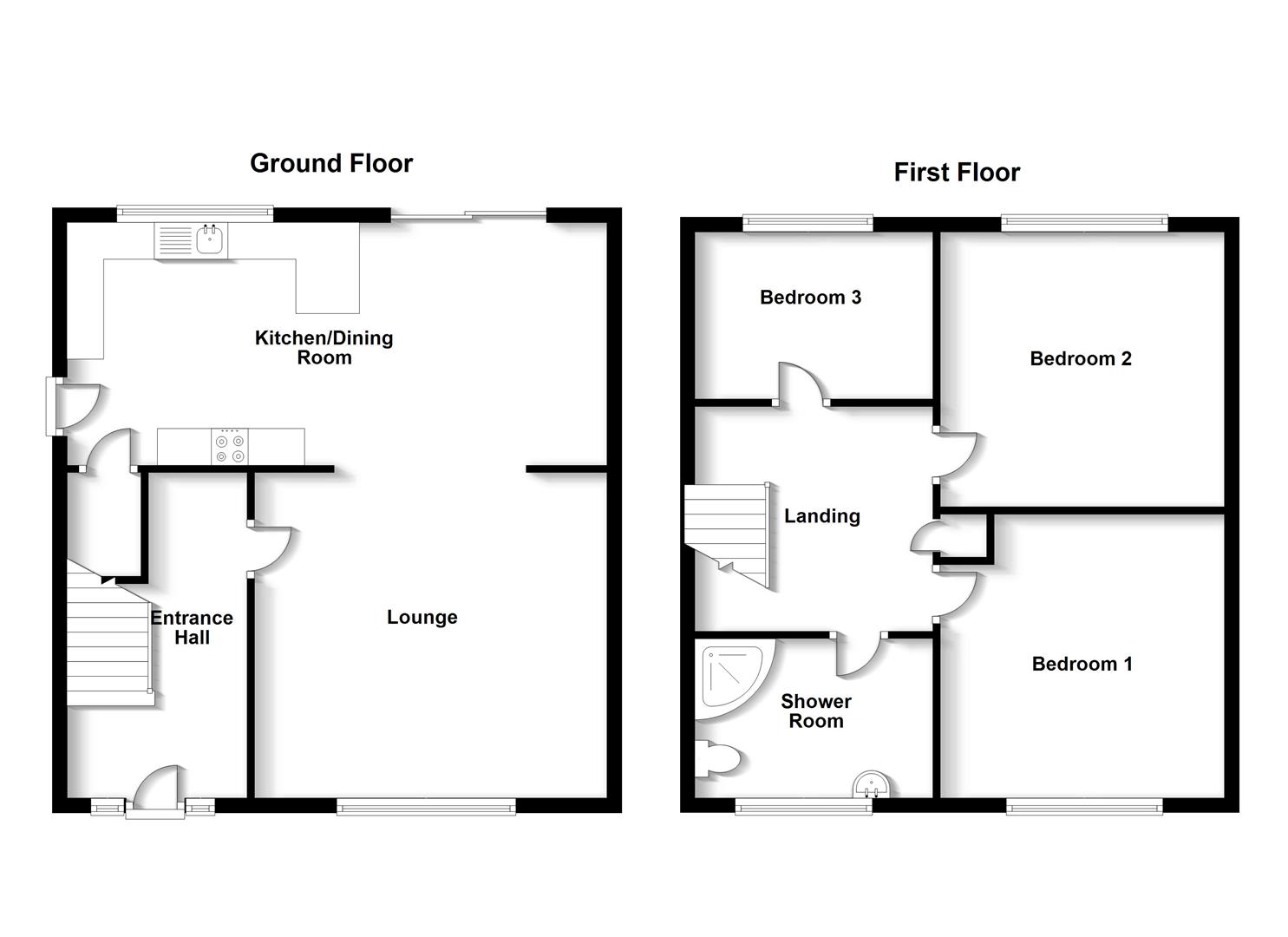 Floorplans For Wordsworth Road, Shakespeare Garden, Rugby