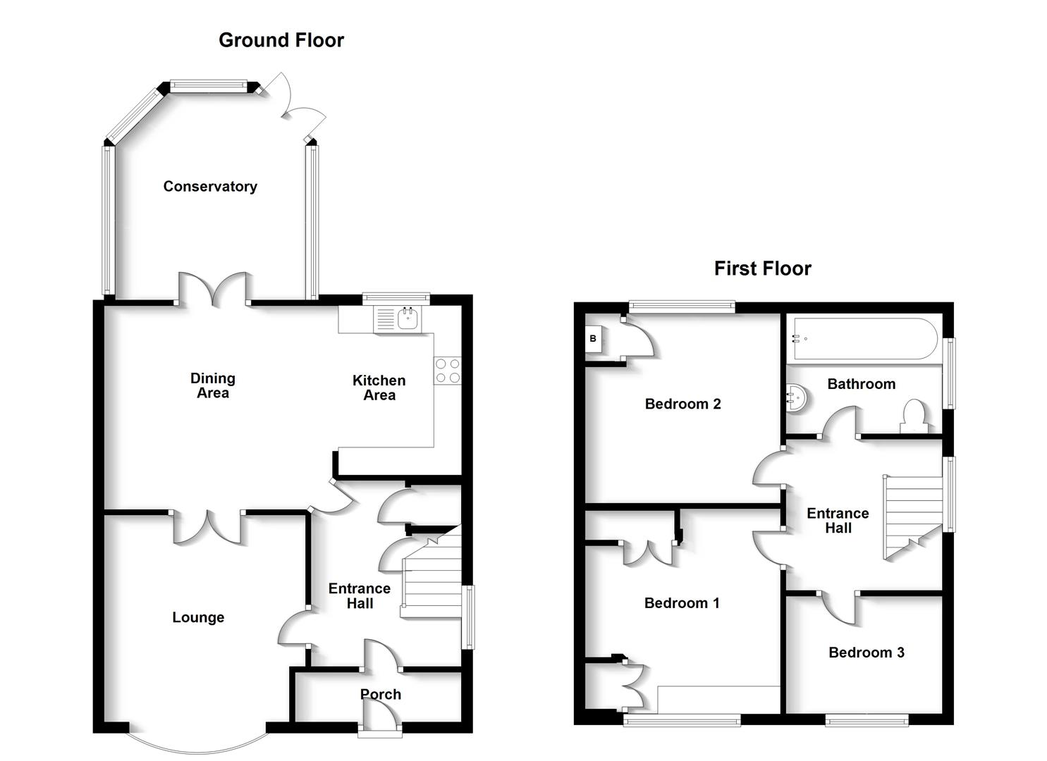 Floorplans For Oakfield Road, Bilton, Rugby