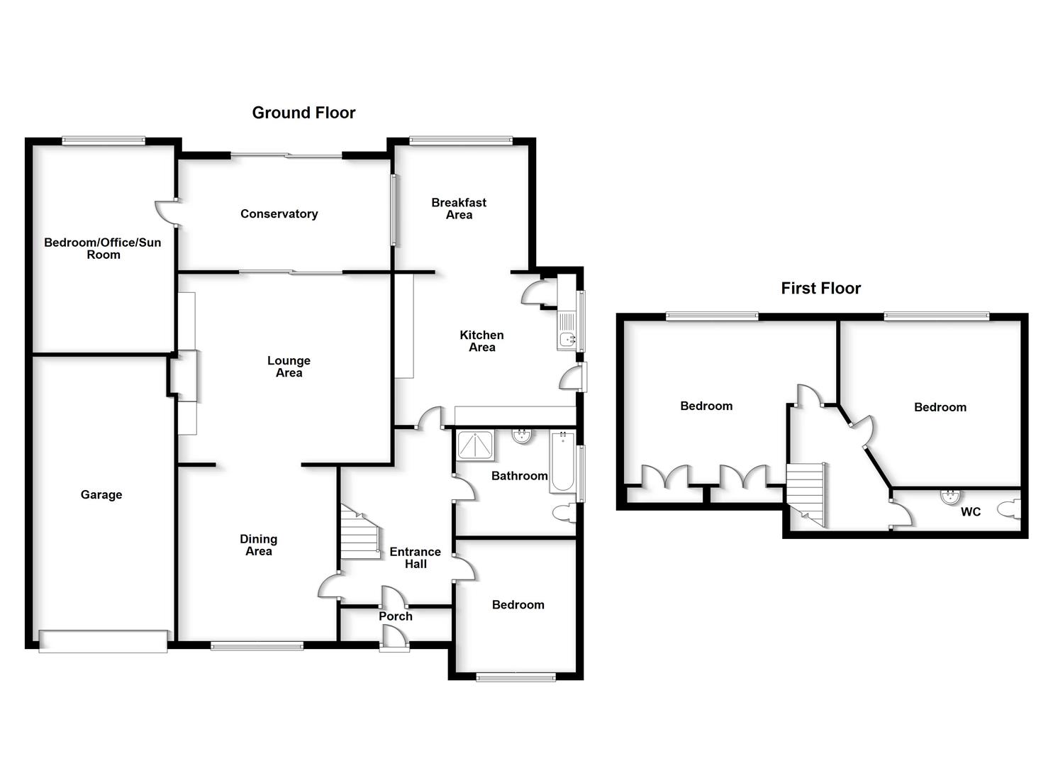 Floorplans For Tennyson Avenue, Shakespeare Gardens, Rugby