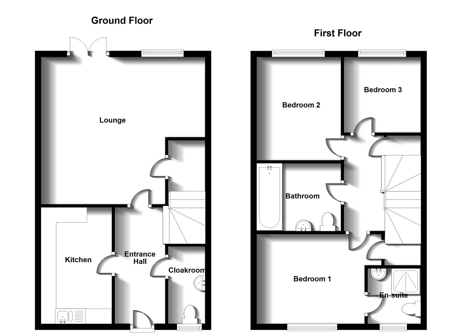 Floorplans For Packington Close, Cawston, Rugby