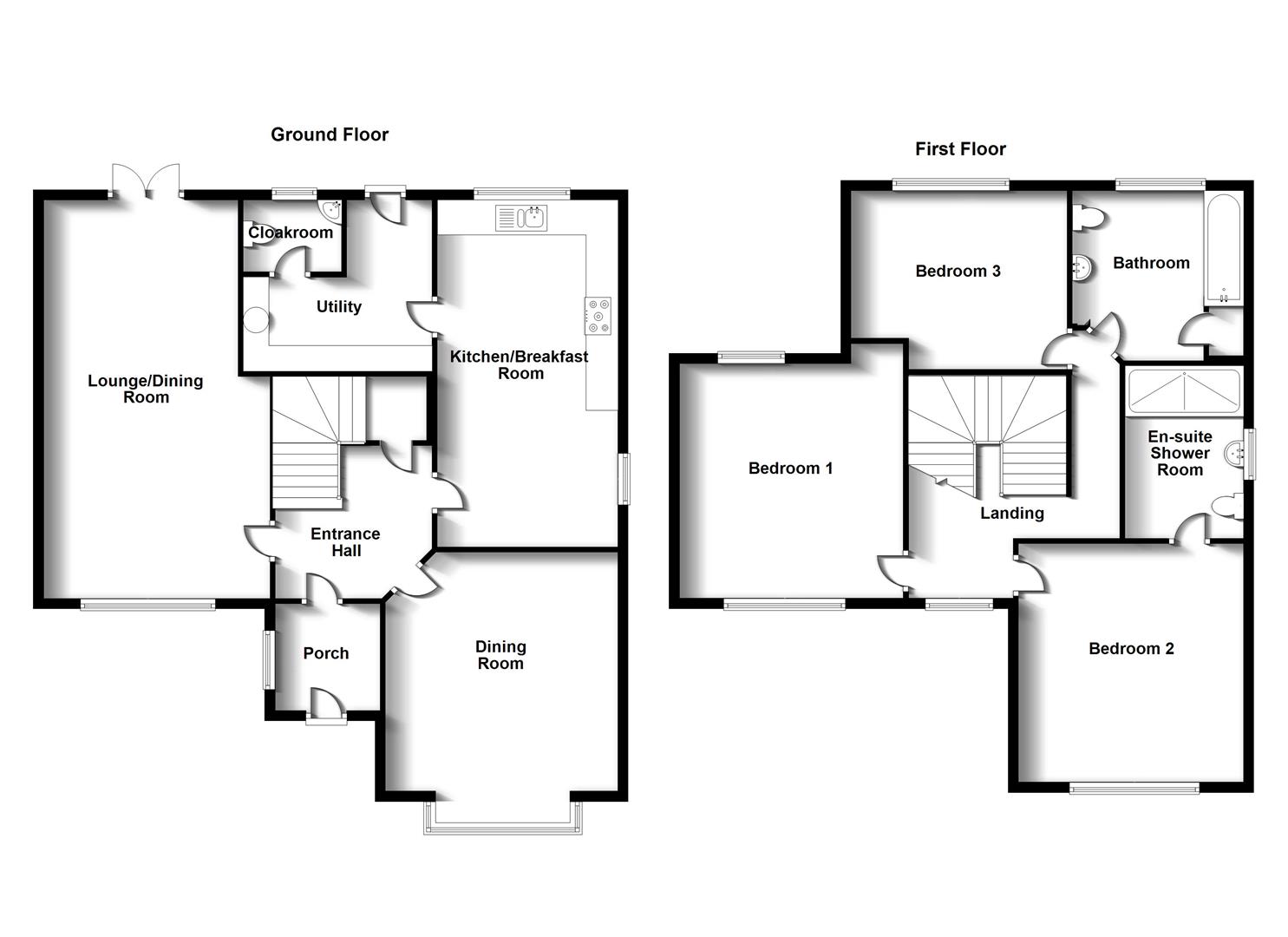 Floorplans For Welford Road, Husbands Bosworth, Leicestershire