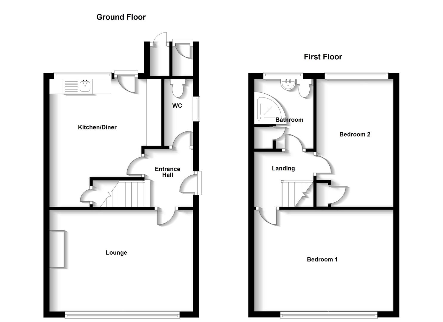 Floorplans For Bennett Street, New Bilton,  Rugby