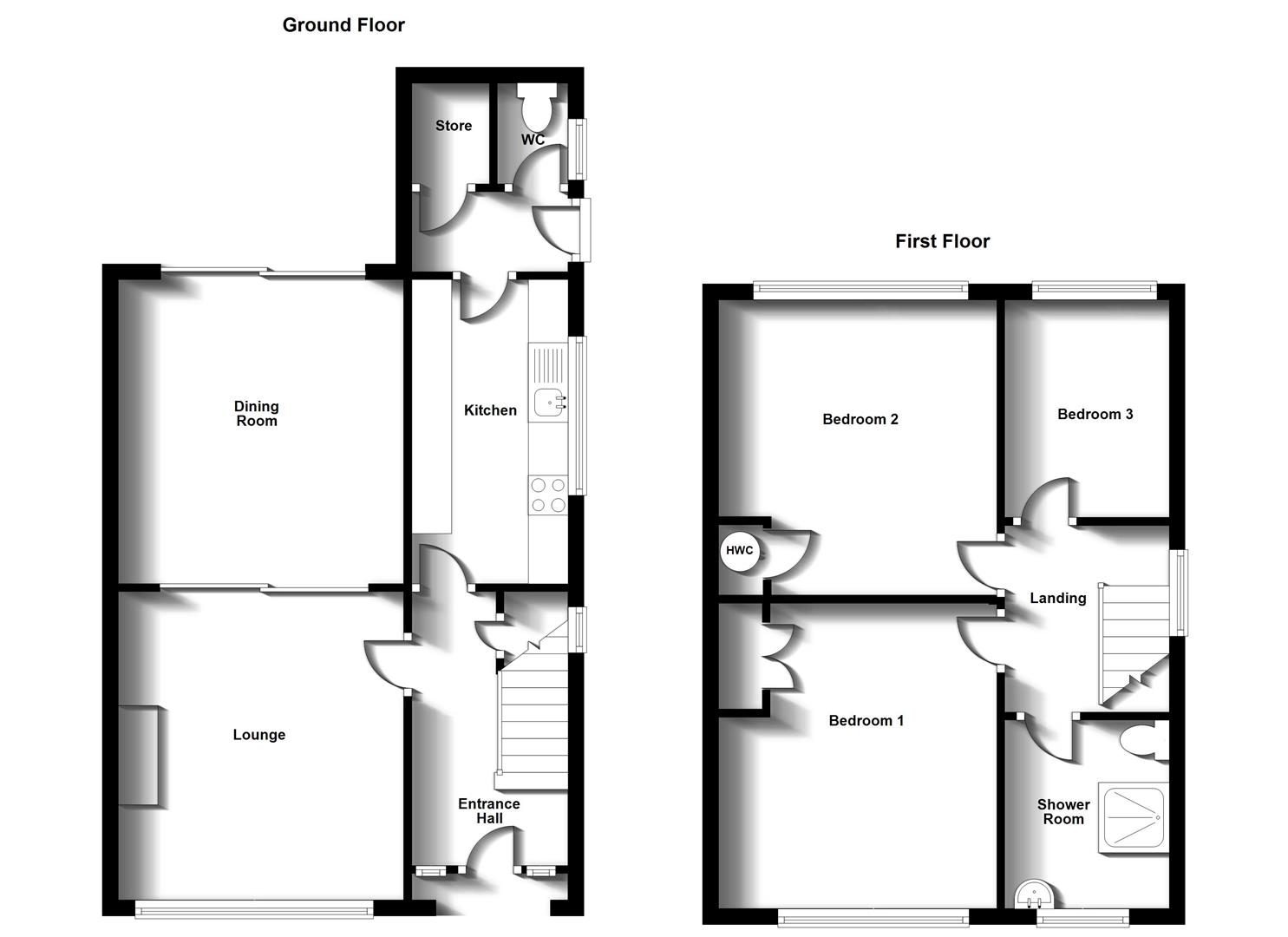 Floorplans For Parkfield Road, Newbold, Rugby