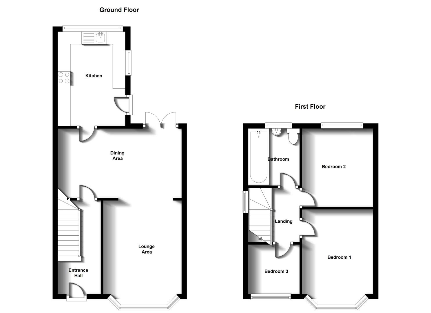 Floorplans For Wheatfield Road, Bilton, Rugby