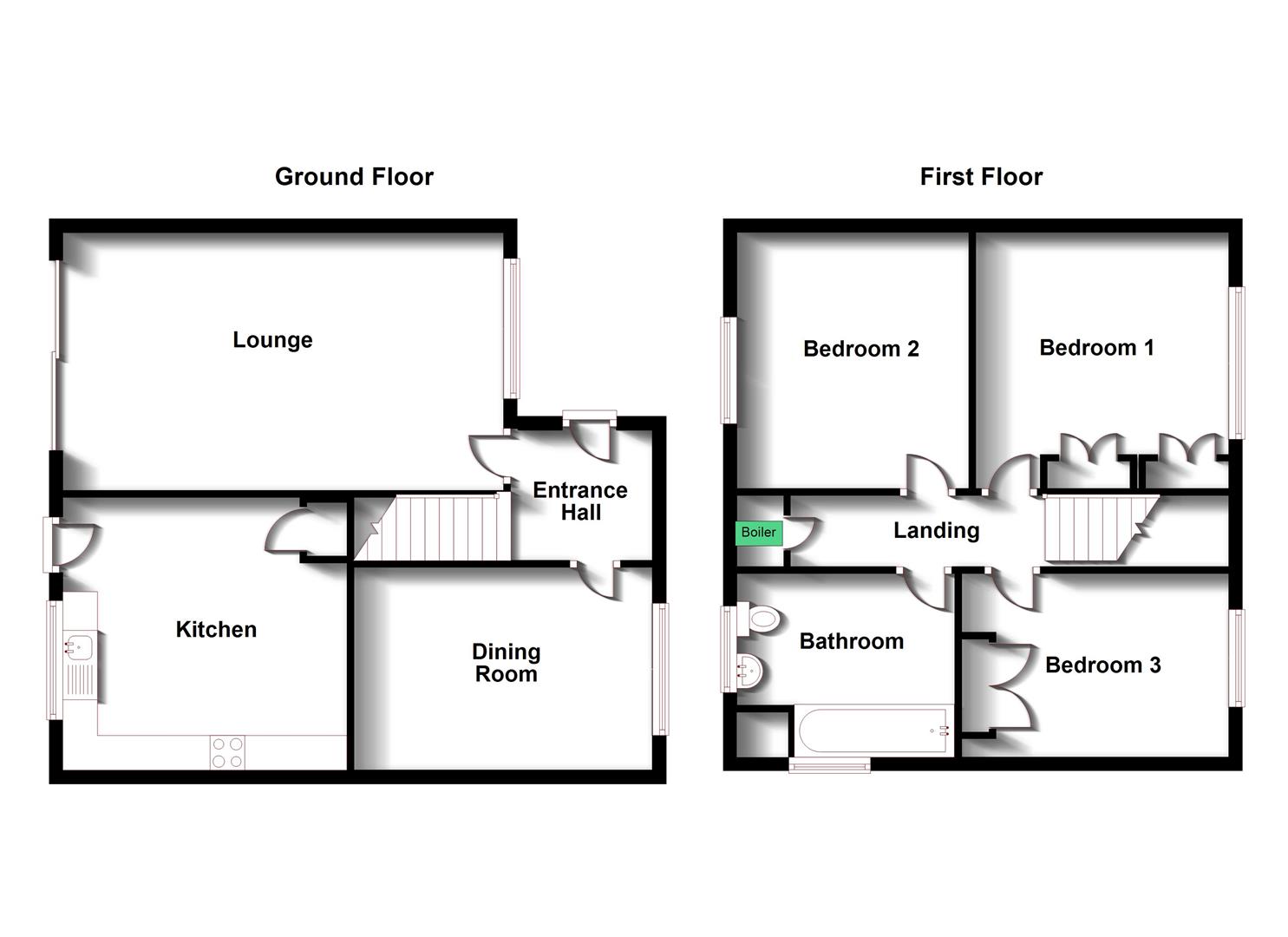 Floorplans For Hoskyn Close, Hillmorton, Rugby