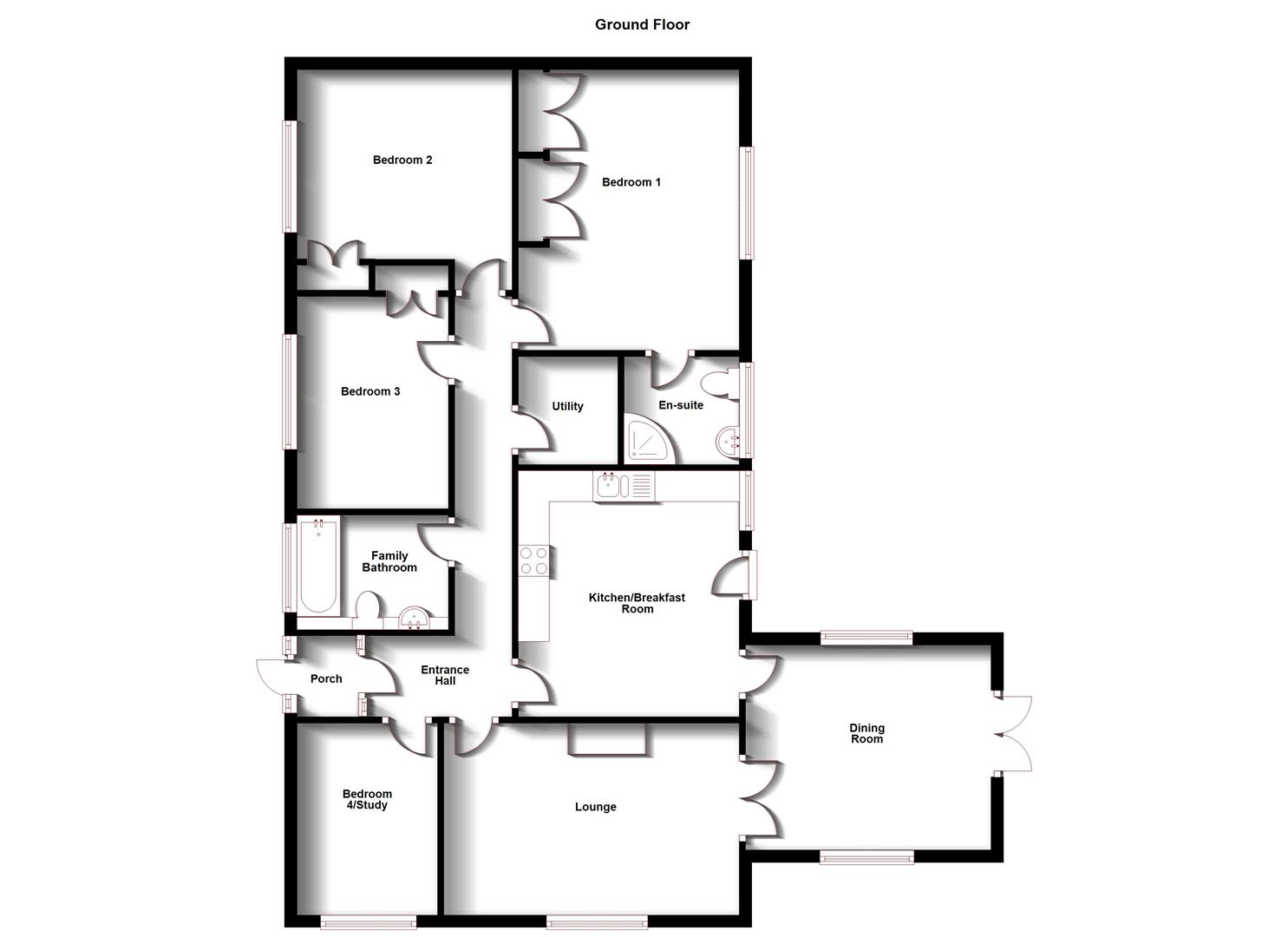 Floorplans For Magnet Lane, Bilton,Rugby