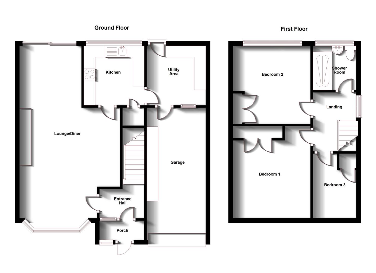 Floorplans For Garratt Close, Long Lawford, Rugby