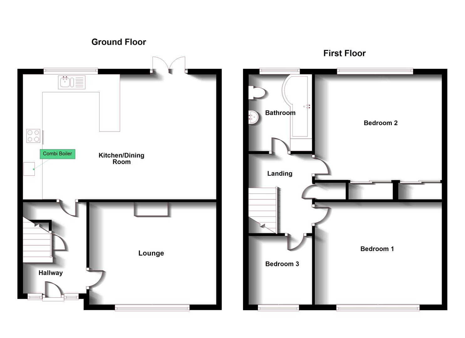 Floorplans For Collingwood Avenue, Bilton, Rugby