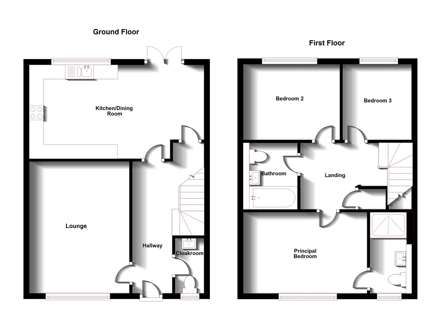 Floorplans For Shustoke Lane, Cawston, Rugby