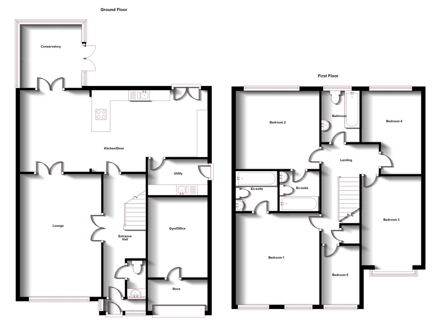 Floorplans For Alicia Close, Cawston, Rugby