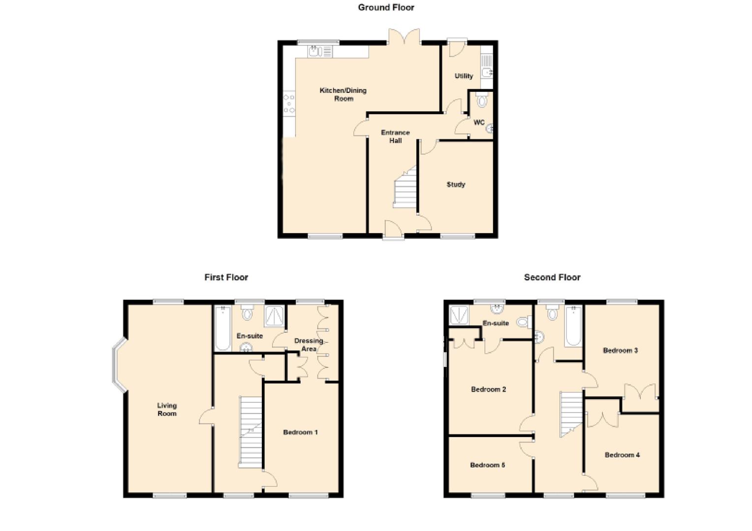 Floorplans For Lancut Hill, Coton Meadows, Rugby