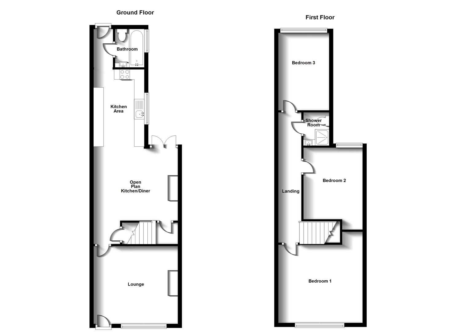 Floorplans For Jubilee Street, New Bilton, Rugby