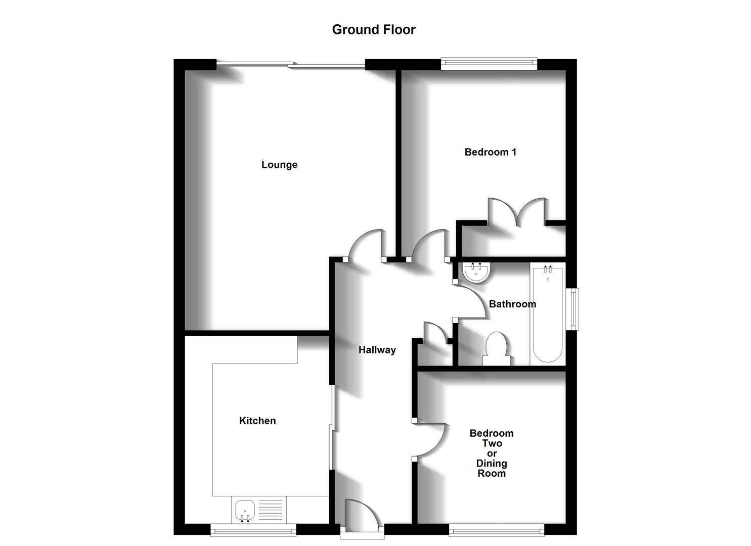 Floorplans For Ferrieres Close, Dunchurch, Rugby