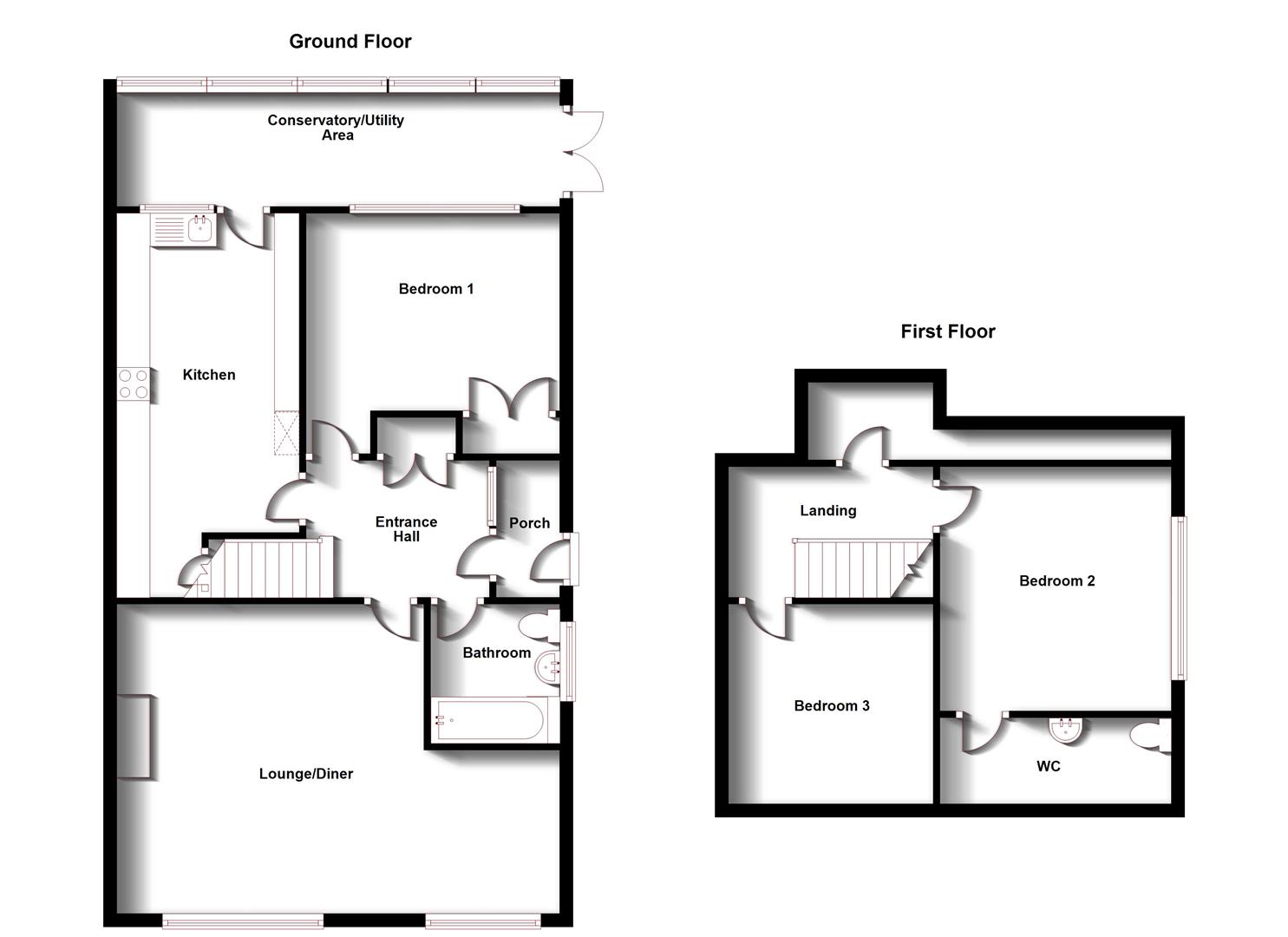 Floorplans For Rectory Close, Crick, Northampton