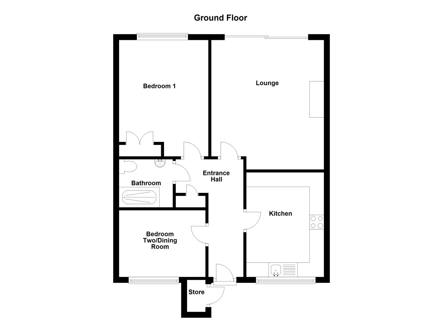 Floorplans For Ferrieres Close, Dunchurch, Rugby