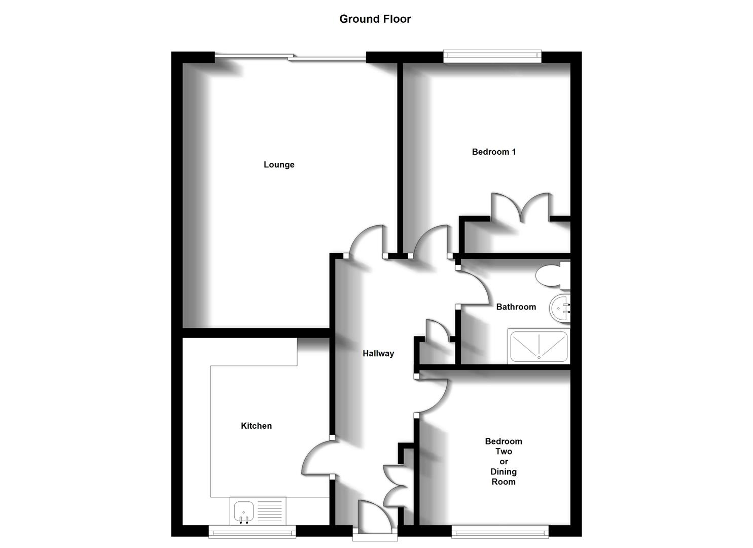 Floorplans For Ferrieres Close, Dunchurch, Rugby