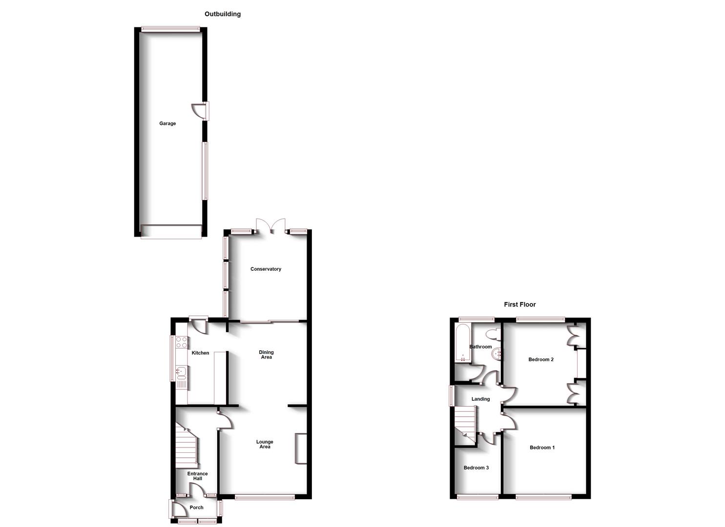 Floorplans For Newbold Road, Newbold, Rugby